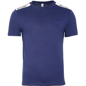 Moschino - T-shirt - Marineblauw - Getapet Schouderlogo