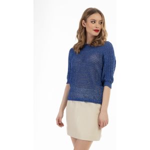 faina wijdmazige gebreide trui