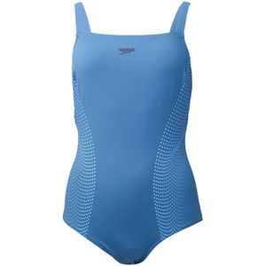 Women's Speedo Shaping CrystalLux Printed Swimsuit In Blue - Maat 42