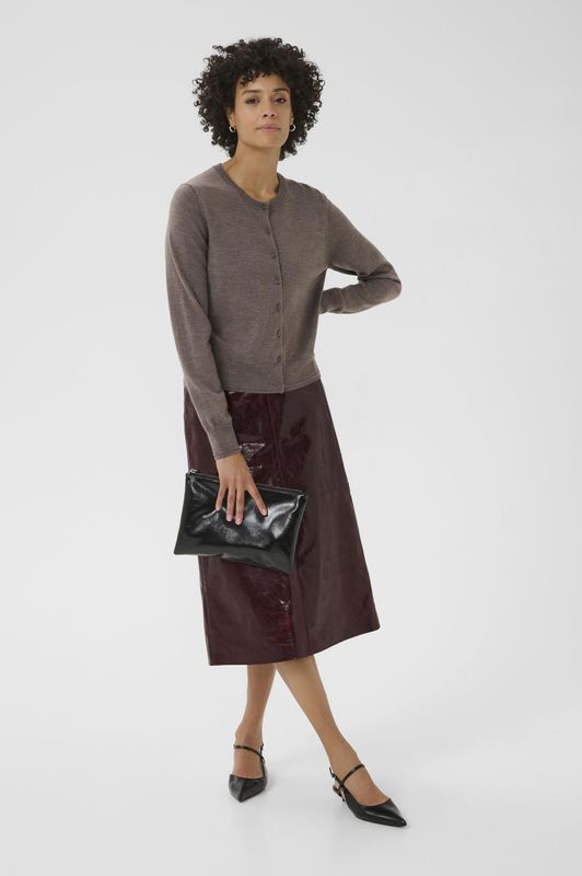 Part Two - Falcon Melange - Gebreide Trui - Bruin - Dames - 100% Wol