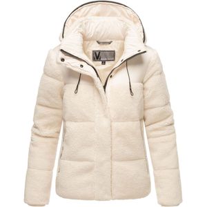 MARIKOO - N030 - Winterjas - Gebroken Wit - Dames - Met Capuchon en 4 Zakken