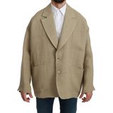 Dolce & Gabbana Beige Jas 100% Jute Blazer Jas