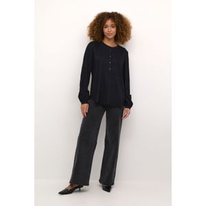 Blouse met lange mouwen Regular fit Black