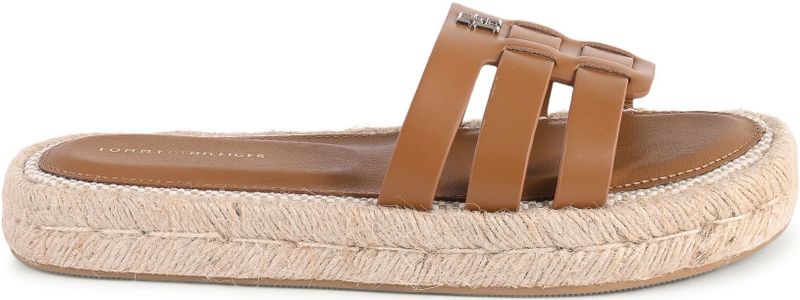 Tommy Hilfiger - Bruine Leren Espadrillesandalen - Dames