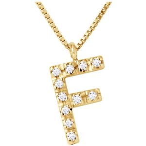 Collar ABC Diamonds 0.06 Cts LETTER ""F"" 18 karaats geel goud