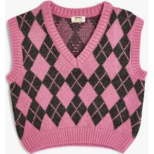 Koton - Trui - Lichtroze / Zwart - Knitwear - Mouwloos