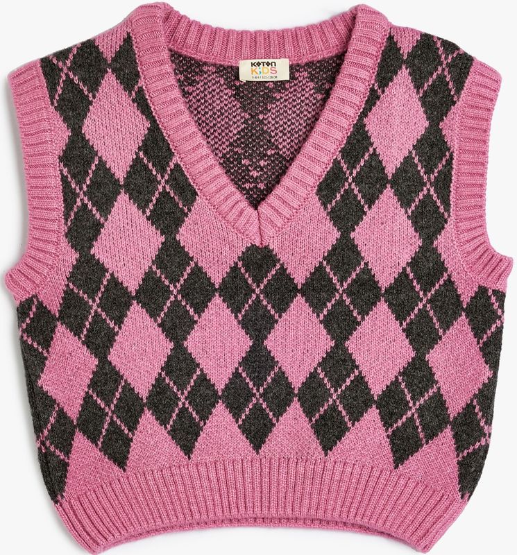 Koton - Trui - Lichtroze / Zwart - Knitwear - Mouwloos