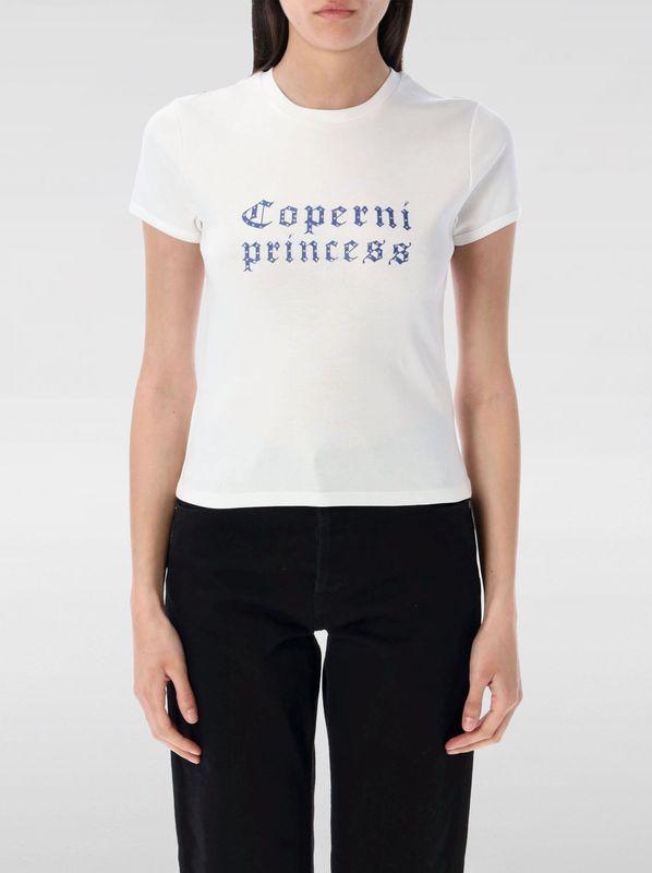 Coperni - Slim Fit Princess T-Shirt - Wit - Dames - 100% Katoen