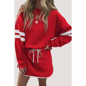 Sweatshirt Jurk Met Gestreepte Mouwen