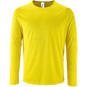 SOLS Heren Sportief T-Shirt Met Lange Mouwen (Neon Geel) - Maat S