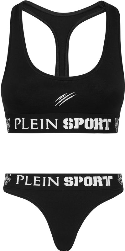 Plein Sport - Jogging Lingerie Set Glitter - Ondergoed - Zwart - Katoen