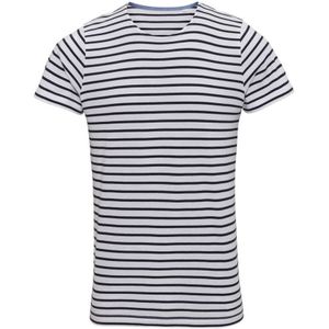 Asquith & Fox Heren Mariniere Kustshirt met korte mouwen (Wit/Zwaar)