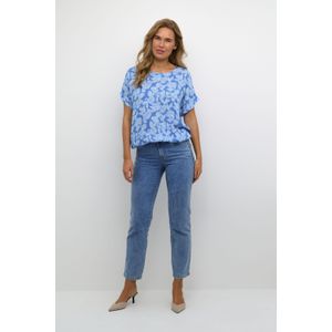 Blouse met lange mouwen Relaxed fit Large Blue Flower Print floral