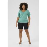 KAFFE - CURVE - Shirt - Turquoise - V-hals - Slanke Pasvorm