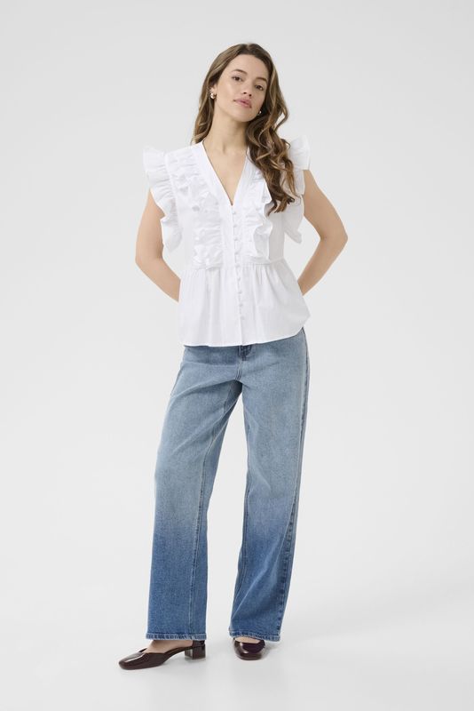 Kaffe - Flounce Top - Blouse - Wit