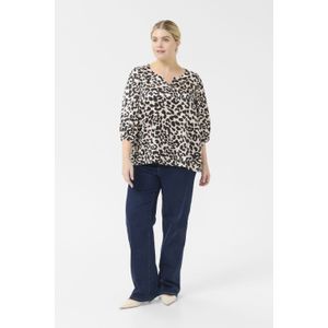 Blouse met lange mouwen Regular fit Brown Leopard