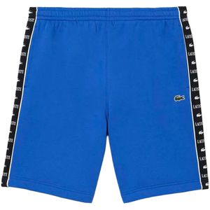 Lacoste Korte Fleece Streep Logo Heren (Blauw)