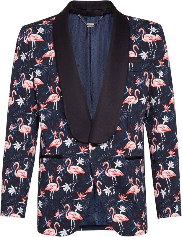 Billionaire - Blazer Palms - Blauw - Katoen - Super Slim Fit