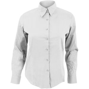 SOLS Dames/dames Eden Long Sleeve Fitted Work Shirt (Wit) - Maat XL