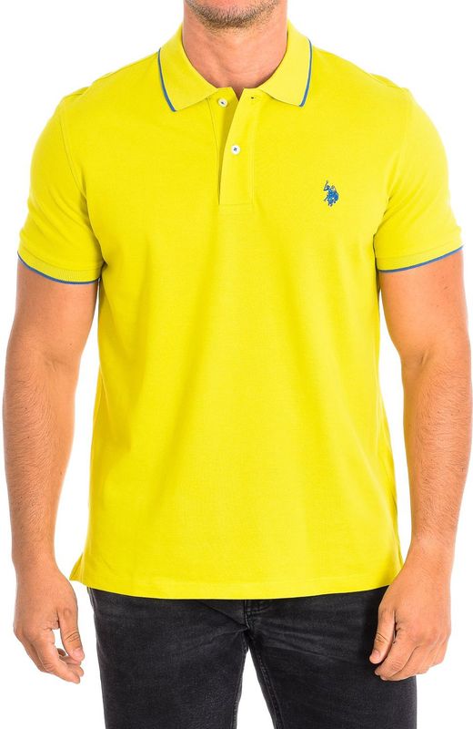 KORY - Polo - Geel - Korte Mouwen - Contrasterende Reverskraag