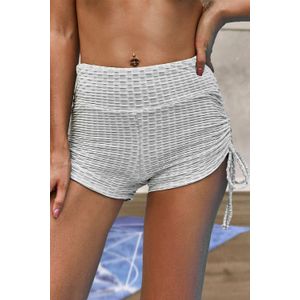 Gestructureerde Hoge Taille Ruching Shorts