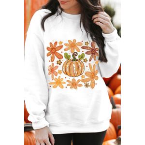 Pompoen Bloemenprint Sweatshirt
