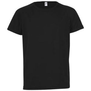 SOLS Kinderen/Kinderen Sportief Unisex T-Shirt met korte mouwen (Zwart)