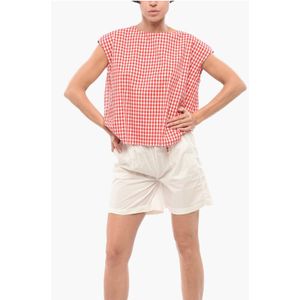 Buffalo geruite tweekleurige blouse in wit, rood