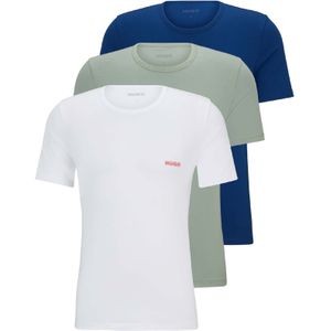 Heren Hugo 3 Pack Logo Print Ondergoed T-Shirts in Groen