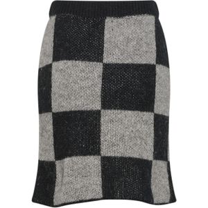 Kiana gebreide rok in zwart/donkergrijs