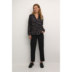 Blouse met lange mouwen Regular fit Brindle/Midnight Doodle Print brown