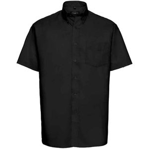 Russell Collection Heren Oxford Formeel Shirt (Zwart)