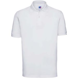 Russell Heren Klassiek Piqué Katoenen Polo Shirt (Wit)