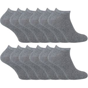 Sock Snob - 12 paar katoenen sneakersokken voor heren - Grijs
