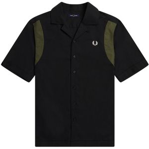 Fred Perry - Bowlingshirt - Zwart - Korte Mouwen