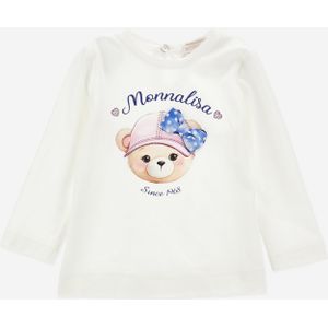 Monnalisa Meisjes Lange Mouwen Teddy T-Shirt in Wit