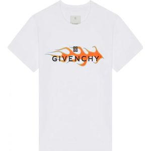 Givenchy Flames-logo bedrukt T-shirt in wit