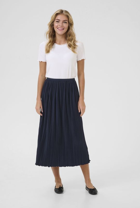 Cream - A-lijnrok - Blauw - Geplooid - Dames