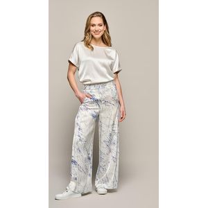 Aiden Print Broek Wit / Navy