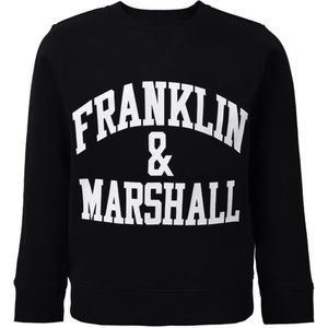 Franklin & Marshall - FMS0094 023 - Trui - Zwart - Grafisch Logo