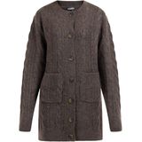 DreiMaster - Vintage - Gebreid Vest - Donkerbruin - Lange Mouwen