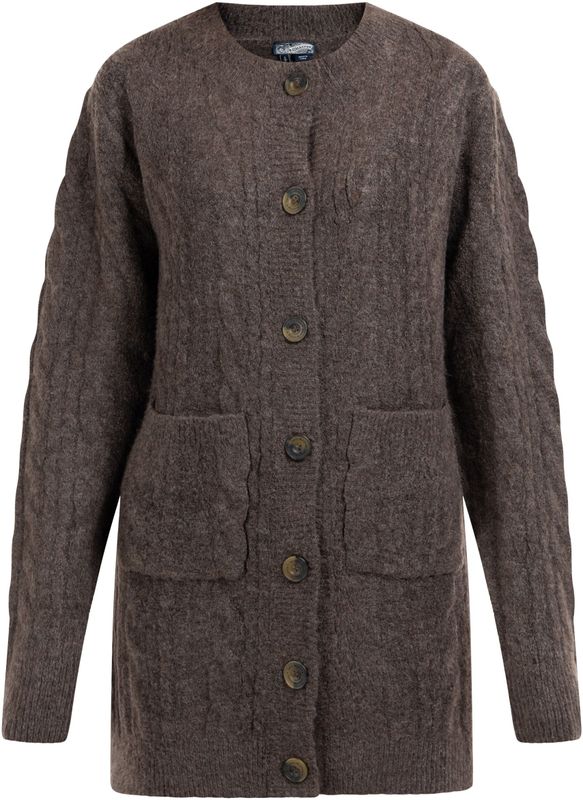 DreiMaster - Vintage - Gebreid Vest - Donkerbruin - Lange Mouwen