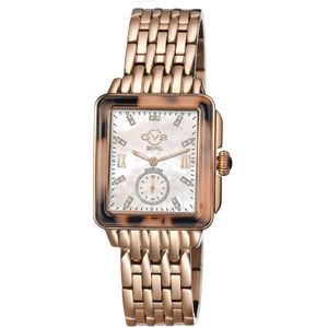 GV2 Dames Bari Tortoise Swiss Quartz Diamonds Parelmoer Dial Rose Gold Swiss Quartz Horloge