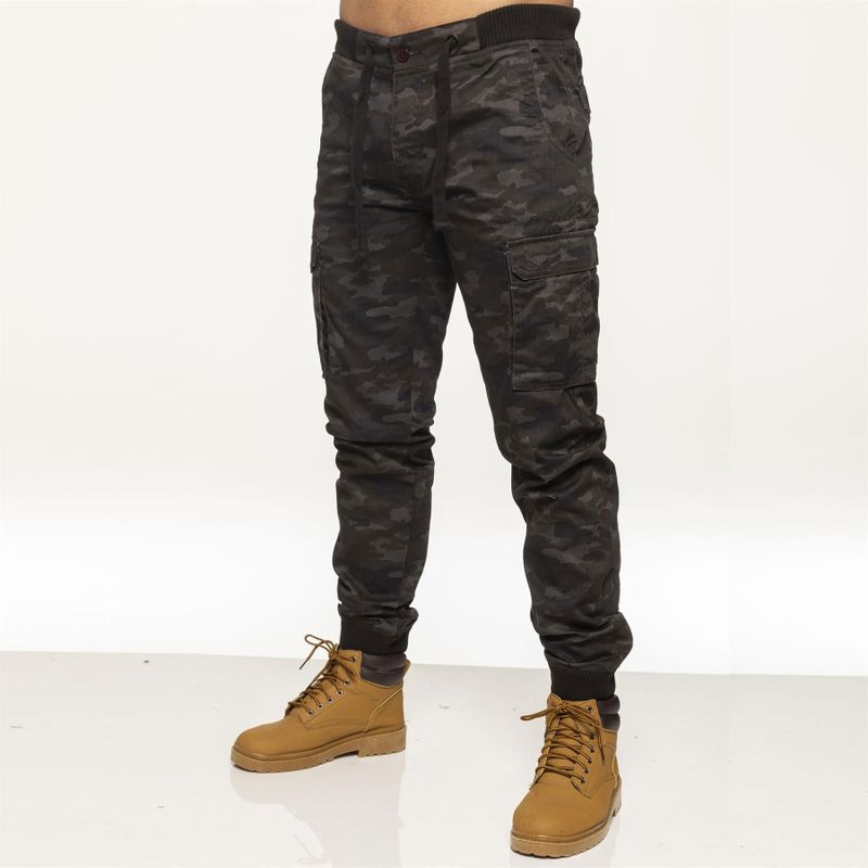 Enzo - Camo Combat Cuffed Jogger - Beige - Heren Broek