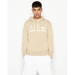 Heren Armani Exchange Pullover Hoodie in Beige