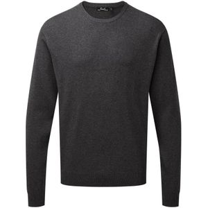 Premier Heren Gebreid Katoenen Crew Neck Sweatshirt (Houtskool) - Maat M