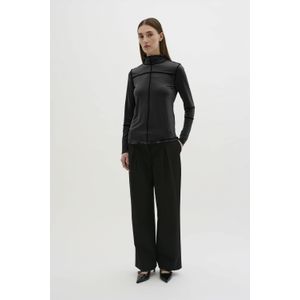 Blouse met lange mouwen Slim fit Meteorite black