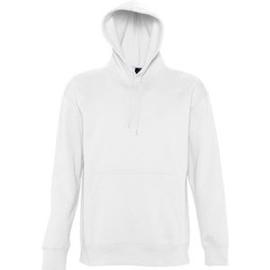 SOLS Slam Unisex Hooded Sweatshirt / Hoodie (Wit) - Maat M