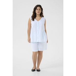 Blouse met korte mouwen Regular fit Blue/White Stripe blue white