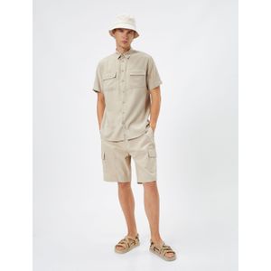 Koton SHIRTS SS Basic Shirt Classic Neck Short Sleeve Pocket Detailed